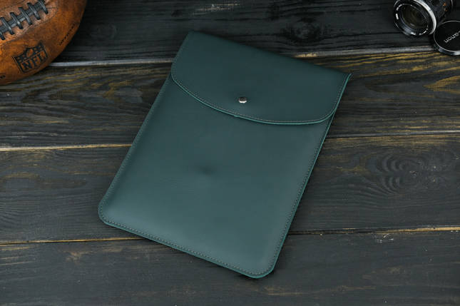 Шкіряний чохол для MacBook Air 13" (2018-2021) Дизайн №36, натуральна шкіра Grand, колір Зелений, фото 1