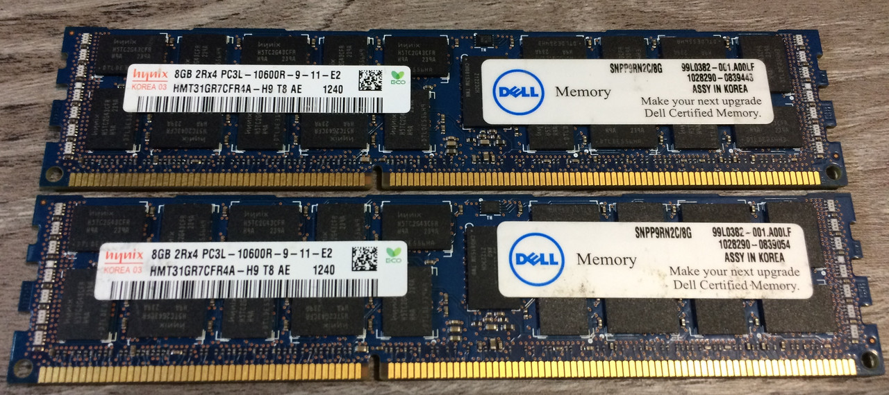 16GB 2*8GB DDR3L 1333MHz Hynix 10600R PC3L REG ECC RAM Серверна оперативна пам'ять HMT31GR7CFR4A-H9