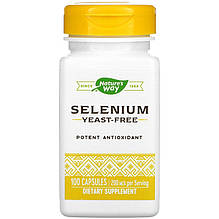 Селен Nature's Way "Selenium" бездрожовий, 200 мкг (100 капсул)