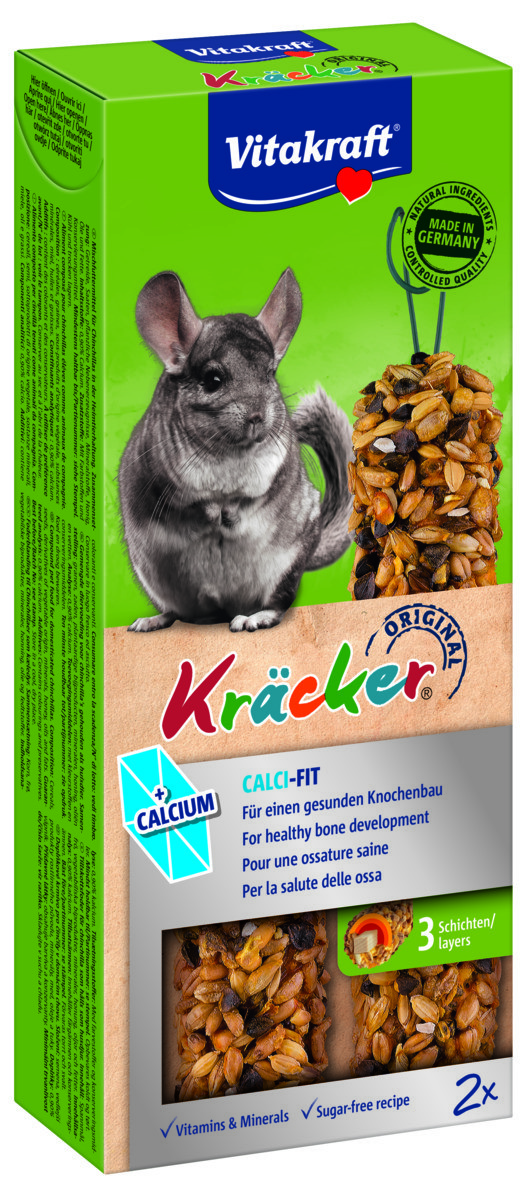 Ласощі для шиншил Vitakraft Kracker Original Calci Fit 2 шт 112 г (з кальцієм)