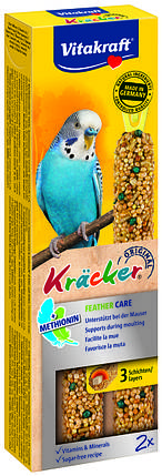 Ласощі для хвилястих папуг Vitakraft Kracker Original Feather Care 2 шт 60 г (під час линьки), фото 1