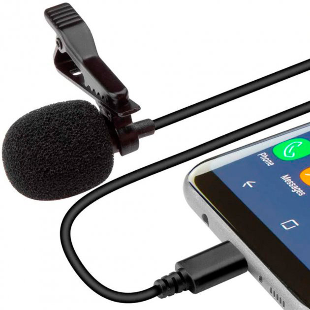 Микрофон петличка для телефона "Lavalier microphone MK-3", петличный микрофон Type-c для смартфона 1.5 м (TO) - фото 3 - id-p1557368852