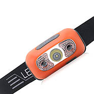 Компактний налобний акумуляторний ліхтарик F500 сенсорний, LED XPE вело-ліхтар на голову, USB, 3 режиму, фото 6