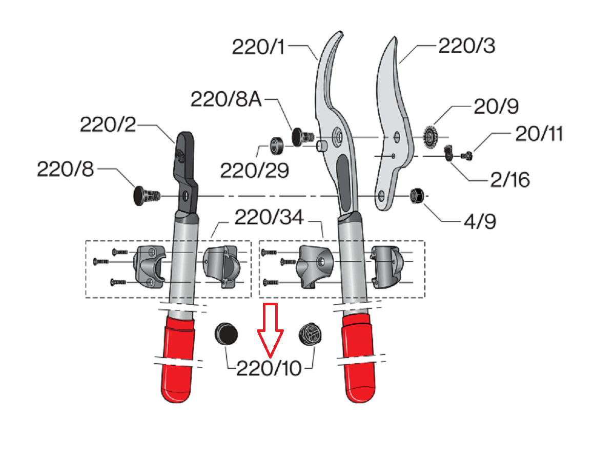 Амортизатор для сучкорізу Felco 220 (змінна деталь Фелко 220/10) 1 шт.