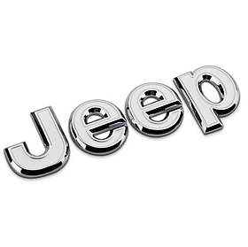 Емблема напис JEEP (Джип) 135x40mm (значок, наклейка, логотип на капот багажник) Хром
