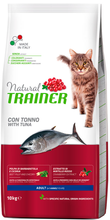 Корм Trainer (Трейнер) Natural Adult with Tuna Супер преміум для дорослих котів від 1 року з тунцем на вагу,