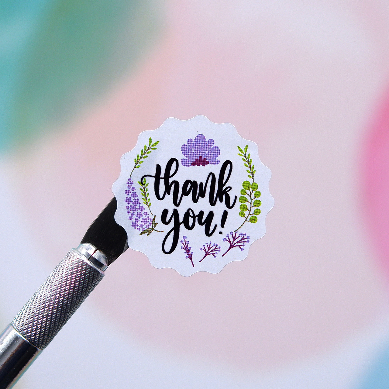 Наклейки фігурні 30 мм thank you