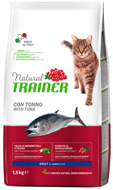 Корм Trainer (Трейнер) Natural Adult with Tuna для дорослих котів від 1 року з тунцем, 1,5 кг