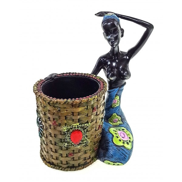 Подставка для ручек "Африканка с корзиной" (16х12,5х9см)A
