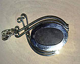 Срібний великий кулон із райдужним обсидіаном "Живе срібло", фото 6