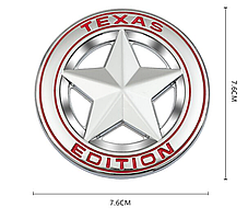 Емблема 3D «TEXAS EDITION» для JEEP (Джип) 75 mm (значок, наклейка, логотип) Хром, фото 4