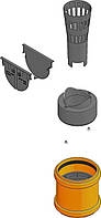 !Комплект аксесуарів2: заглушки глухі (2шт.), кошик для крупного сміття, вертик. випуск (адаптер DN70/100),