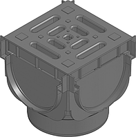Кутовий з'єднання єднувальний елемент HAURATON TOP Х (137 х 125 х 137), PP-PE (чорний), з решіткою PP -copo
