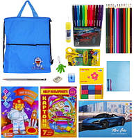 Набор канцтоваров для школы и творчества в сумке с ручками 619