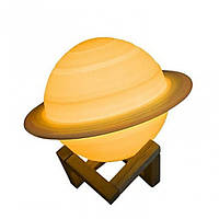 Нічник зі зволожувачем повітря з підсвічуванням 3d Сатурн 15 см на 200 мл