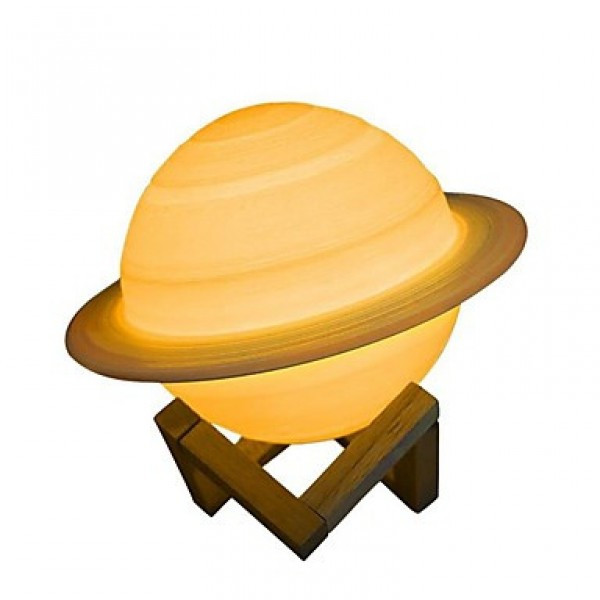 Нічник зі зволожувачем повітря з підсвічуванням 3d Сатурн 15 см на 200 мл - фото 1 - id-p1557530217