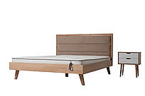Ліжко дерев'яне Моніка Бук з м'яким узголів'ям Camelia
