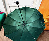 Парасолька механічна зелена з квіточками Mario Umbrellas парасолька із системою антивітер, парасолька від дощу ІТАЛІЯ, фото 7
