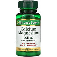 Витамины и минералы Nature's Bounty Calcium Magnesium Zinc with Vitamin D3 (100 каплет.)