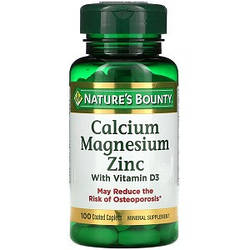 Вітаміни і мінерали Nature's Bounty Calcium Magnesium Zinc with Vitamin D3 (100 таблеток.)