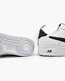 Кросівки чоловічі Nike Air Force White білі шкіра демісезонні стильні Найк, фото 4