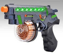 Дитячий пістолет іграшковий RF223C знімний барабан звук світло іграшка дитяча зброя 23 см для хлопчиків