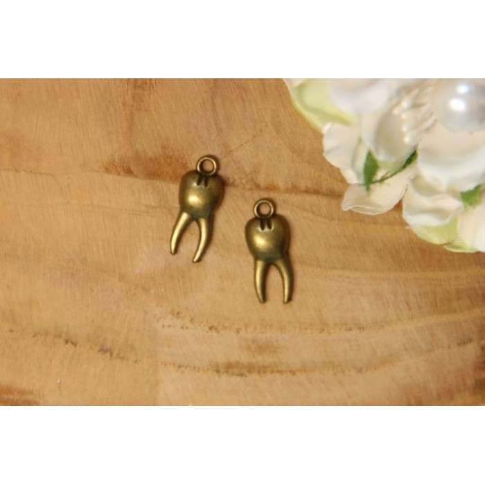 Підвіска металева "Зуб" бронза 10 шт.