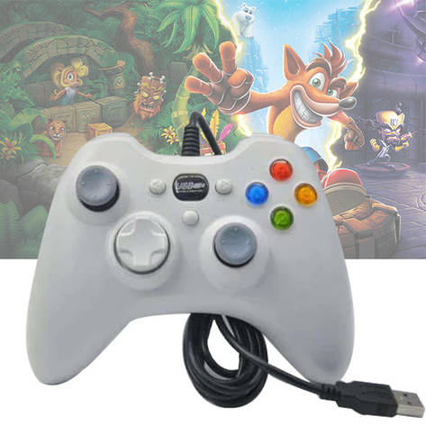 Дротовий Джойстик Xbox U360 ігровий геймпад, Джойстик для ігрової приставки х-бокс Білий, фото 1
