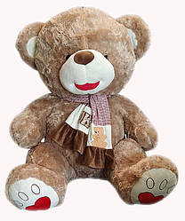 М'яка іграшка Ведмедик Велика з усмішкою в затишному шарфі 140 см