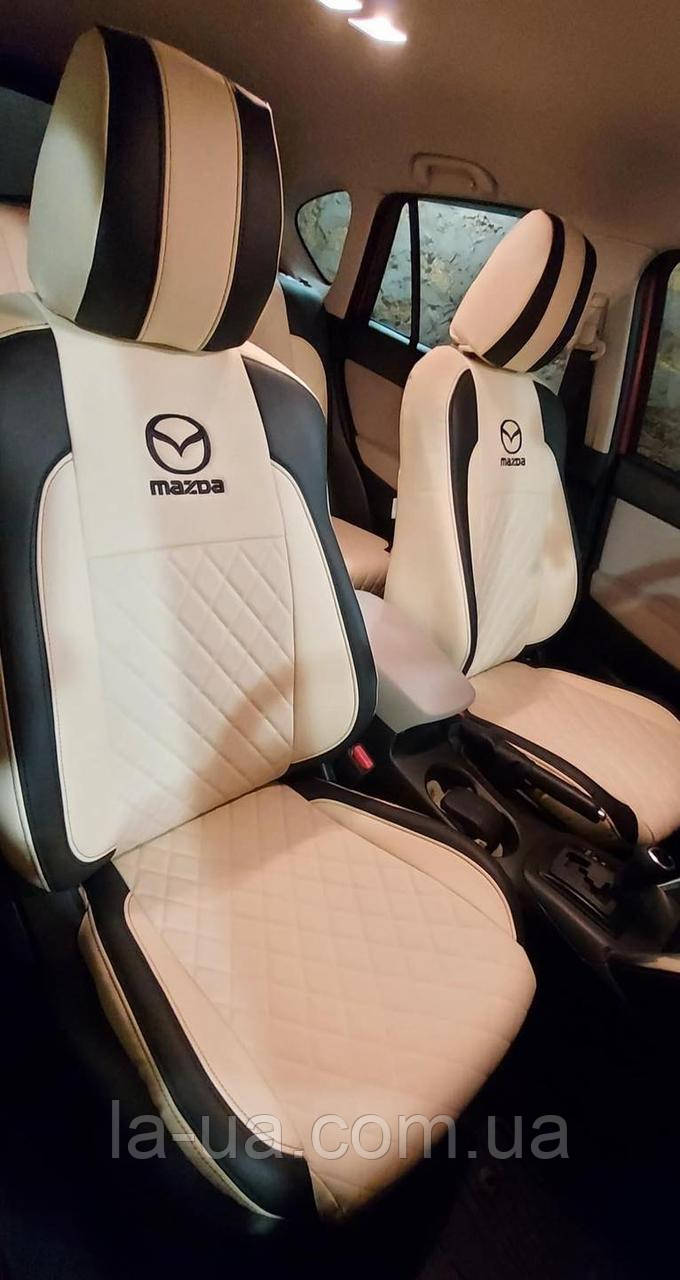 Авточохли Mazda Cx-5 2016-2019 р (екошкіра) Чохли в салон бєжеві Мазда Сх5