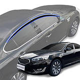 Вітровики з хром молдингом, дефлектори вікон Kia K7 2009-2015 (Autoclover D958), фото 3