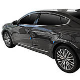 Вітровики з хром молдингом, дефлектори вікон Kia K7 2009-2015 (Autoclover D958), фото 4