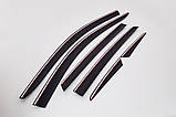 Вітровики з хром молдингом, дефлектори вікон Kia K7 2016-2021 (6шт./Autoclover/Південна Корея), фото 9
