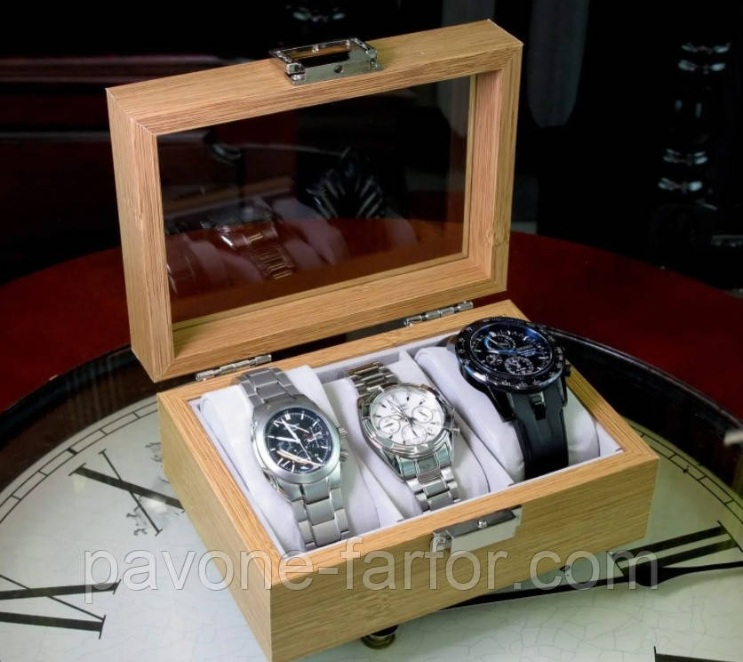 Скринька для годинника Швейцарія на 3 відділення, фото 1