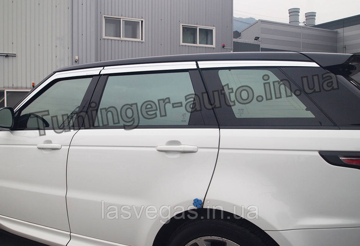 Дефлектори вікон (вітровики) хромований Range Rover Sport 2013 - 6шт. (Autoclover D721)