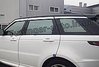 Дефлекторы окон (ветровики) хромированные Range Rover Sport 2013-2021 6шт. (Autoclover D721)