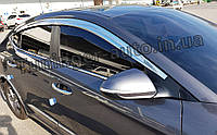 Дефлекторы окон (ветровики) хромированные Hyundai Elantra AD 2015-2020 (Autoclover/Корея)