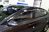 Дефлектори вікон (вітровики) хромовані Hyundai Elantra AD 2015-2020 (Autoclover/Корея), фото 3