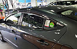 Дефлектори вікон (вітровики) хромовані Hyundai Elantra AD 2015-2020 (Autoclover/Корея), фото 4