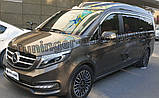 Дефлектори вікон (вітровики) хромовані Mercedes Viano W447 Vito Long 2015-2024 (Autoclover B397), фото 4