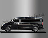 Дефлектори вікон (вітровики) хромовані Mercedes Viano W447 Vito Long 2015-2024 (Autoclover B397), фото 6