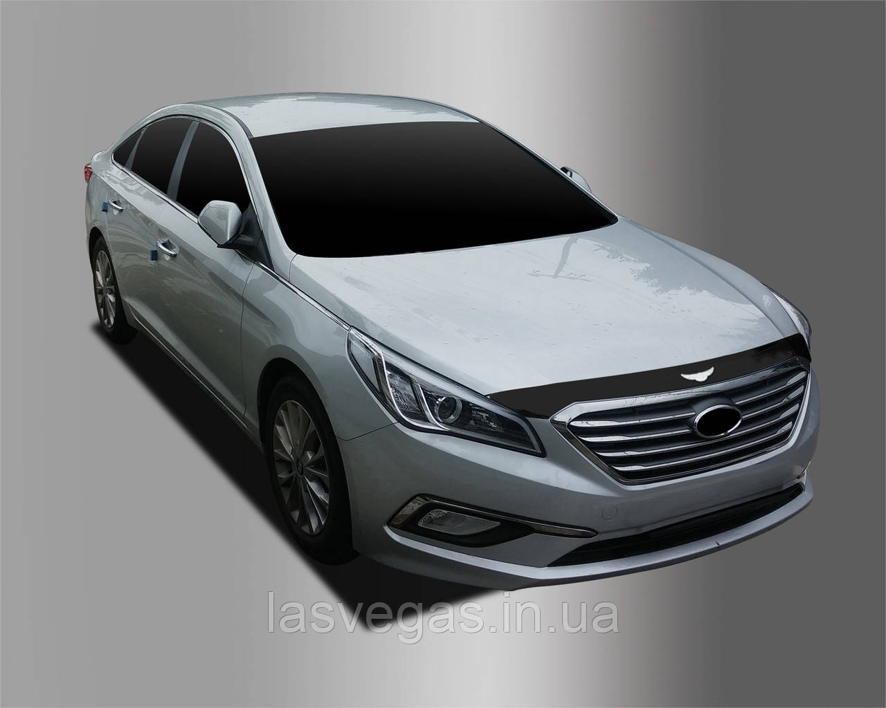 Дефлектор капоту (мухобійка) Hyundai Sonata LF 2014-2016 (Autoclover D596)