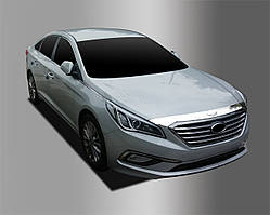 Дефлектор капота хромований, мухобойка Hyundai Sonata LF 2014-2016 (Autoclover D972)