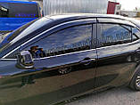 Дефлектори вікон з хром молдингом Toyota Camry V70 2017-, фото 3