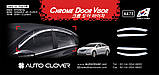 Дефлектори вікон хромовані (вітровики) Hyundai Sonata YF 2009-2014 (Autoclover A473), фото 4