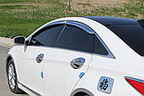 Дефлектори вікон хромовані (вітровики) Hyundai Sonata YF 2009-2014 (Autoclover A473), фото 5