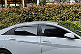 Дефлектори вікон з хром молдингом, вітровики Hyundai Elantra CN7 2020-2023 (Autoclover E454 6шт.), фото 4