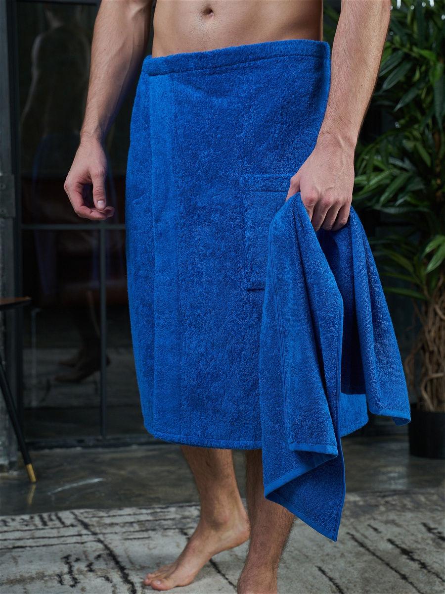 Банный набор Бежевое полотенце-юбка мужское на липучке + среднее полотенце, килт для бани на подарок мужчине T - фото 4 - id-p1557582683