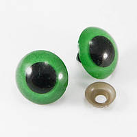 Оченята з Фіксатором і Штифтом, для Іграшок, Круглі, Колір: Зелені, Розмір: 16 мм