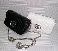 Женская сумочка через плечо на цепочке черная качество LUX Тurtsiya